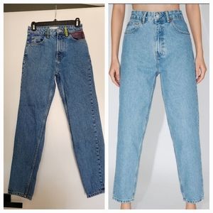 RARE Zara High Rise Mom Jeans 90s‎ Medium Wash Size 00